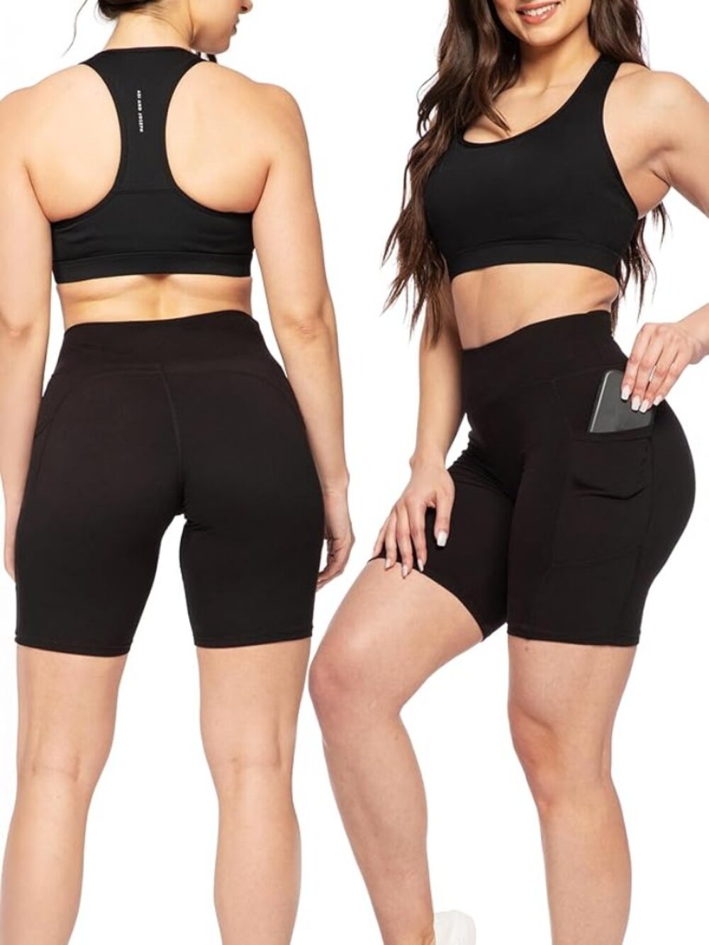 SATINA High Waisted Leggings for Women - Capri and Full Length Yoga Pants - Butt